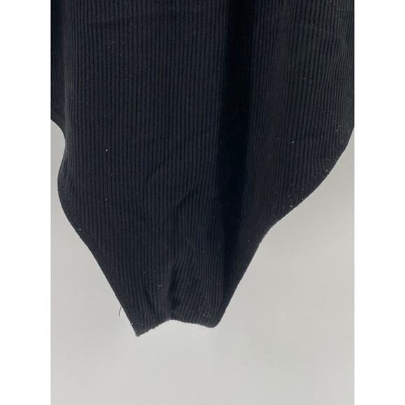 MANGOPOP Women's Black Ribbed Scoop-Neck Sleeveless One-Piece Bodysuit SZ S - Picture 6 of 11